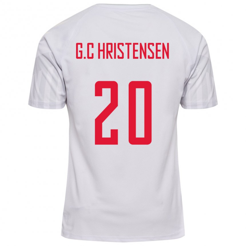 Mujer Camiseta Dinamarca Gustav Christensen #20 Blanco 2ª Equipación 22-24 La Camisa México