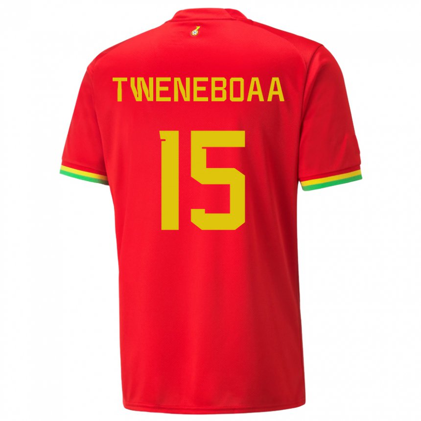 Mujer Camiseta Ghana Justice Tweneboaa #15 Rojo 2ª Equipación 22-24 La Camisa México
