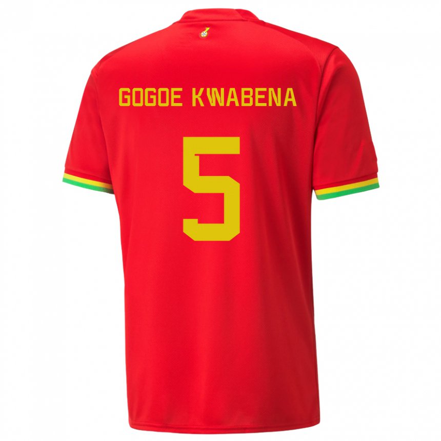 Mujer Camiseta Ghana Boahen Gogoe Kwabena #5 Rojo 2ª Equipación 22-24 La Camisa México