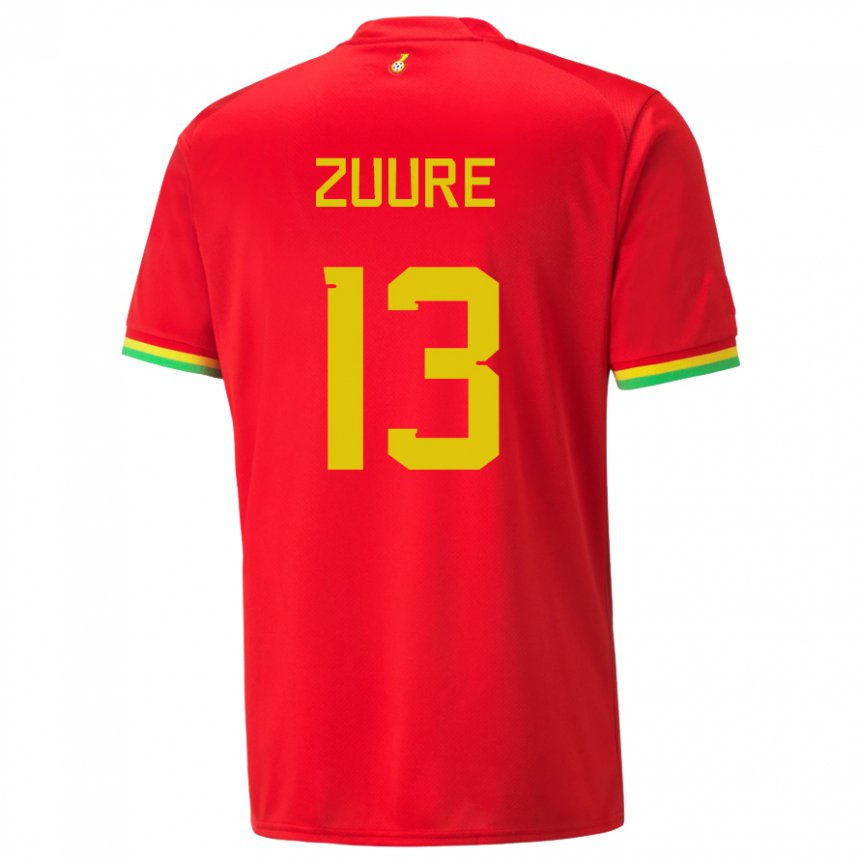 Mujer Camiseta Ghana Moses Salifu Bawa Zuure #13 Rojo 2ª Equipación 22-24 La Camisa México