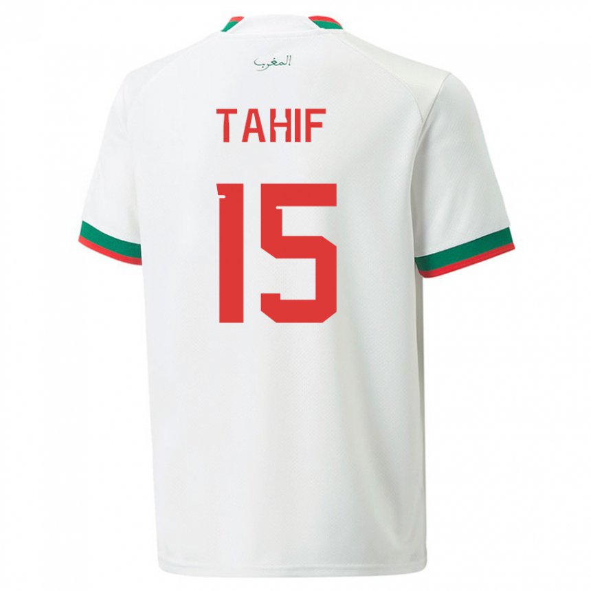Mujer Camiseta Marruecos Adil Tahif #15 Blanco 2ª Equipación 22-24 La Camisa México