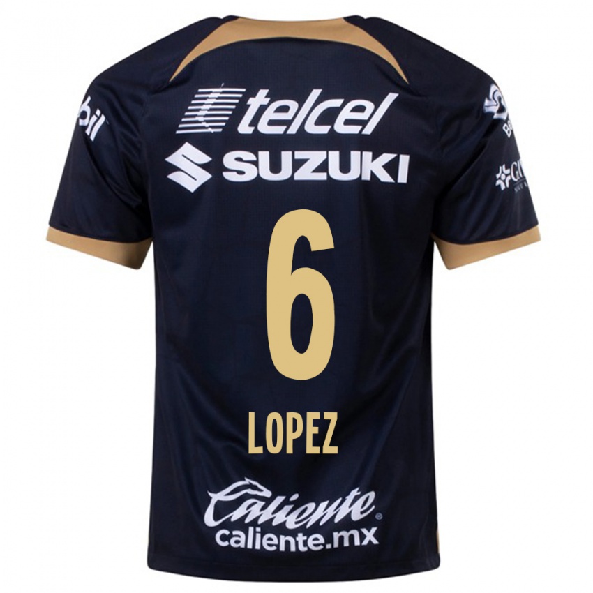 Niño Camiseta Nathalia Lopez #6 Azul Oscuro 2ª Equipación 2023/24 La Camisa México