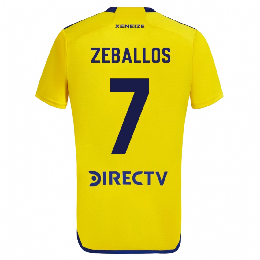 Hombre Camiseta Exequiel Zeballos #7 Amarillo 2ª Equipación 2023/24 La Camisa México