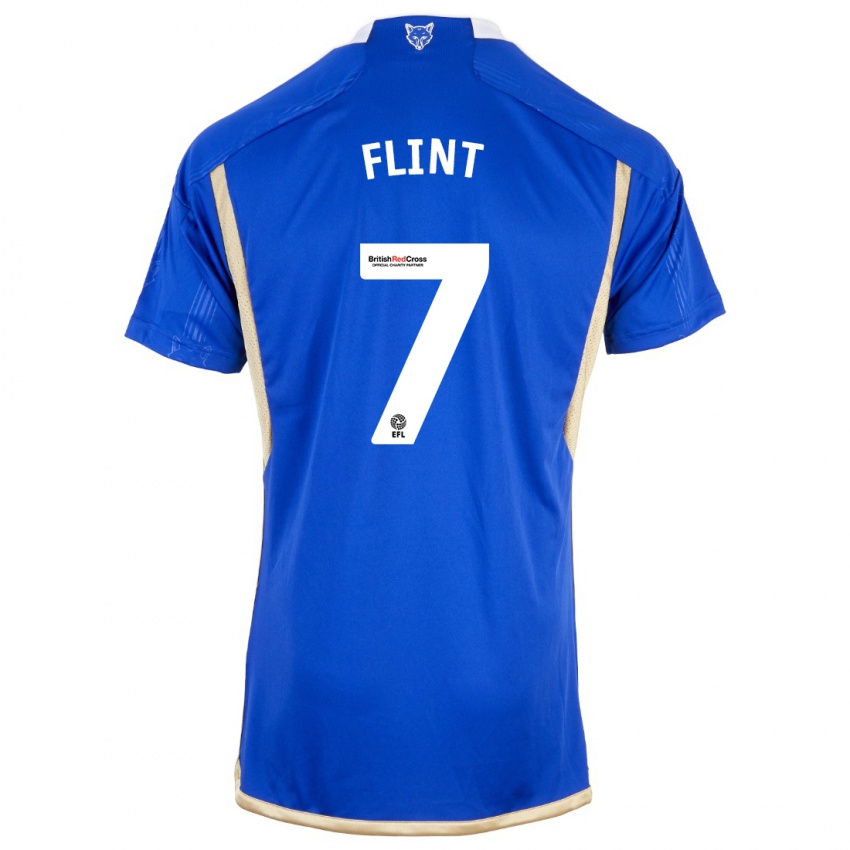 Mujer Camiseta Natasha Flint #7 Azul Real 1ª Equipación 2023/24 La Camisa México