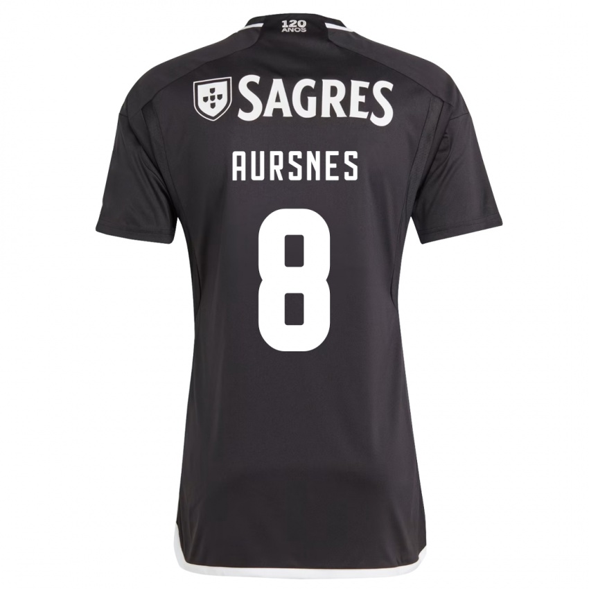 Mujer Camiseta Fredrik Aursnes #8 Negro 2ª Equipación 2023/24 La Camisa México