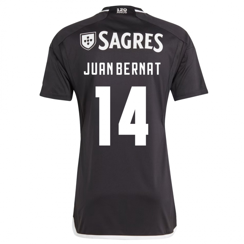 Mujer Camiseta Juan Bernat #14 Negro 2ª Equipación 2023/24 La Camisa México