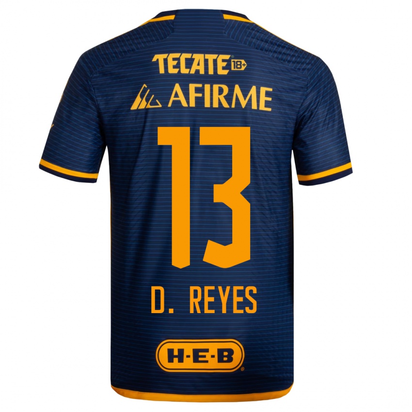 Mujer Camiseta Diego Reyes #13 Azul Oscuro 2ª Equipación 2023/24 La Camisa México