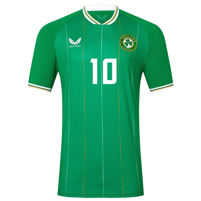 Niño Camiseta Irlanda Harry Vaughan #10 Verde 1ª Equipación 24-26 La Camisa México