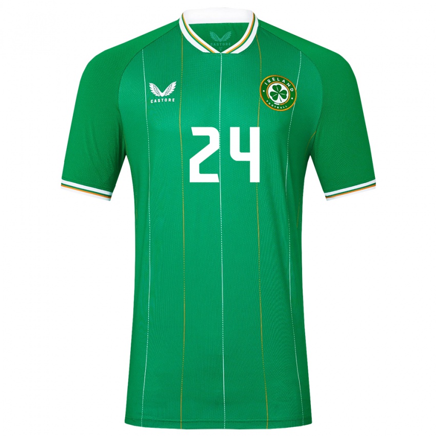 Niño Camiseta Irlanda Sean Roughan #24 Verde 1ª Equipación 24-26 La Camisa México