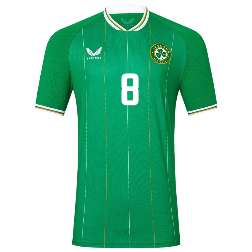 Niño Camiseta Irlanda Roma Mclaughlin #8 Verde 1ª Equipación 24-26 La Camisa México