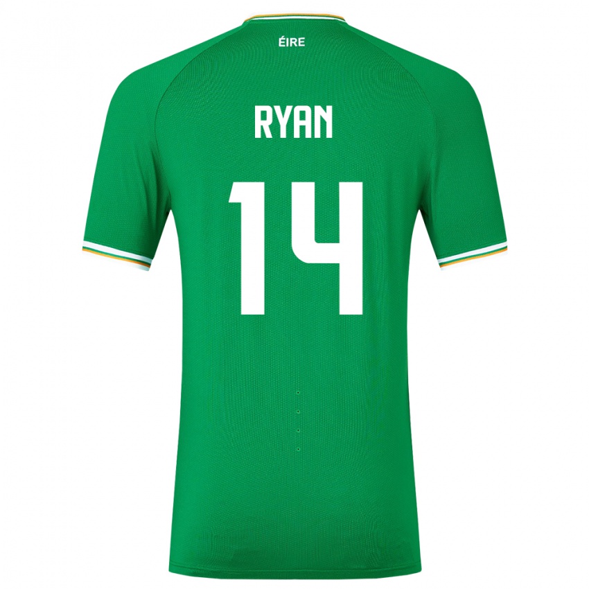 Niño Camiseta Irlanda John Ryan #14 Verde 1ª Equipación 24-26 La Camisa México