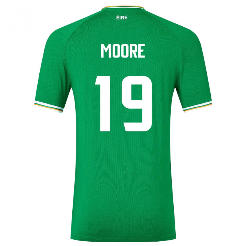 Niño Camiseta Irlanda Sean Moore #19 Verde 1ª Equipación 24-26 La Camisa México