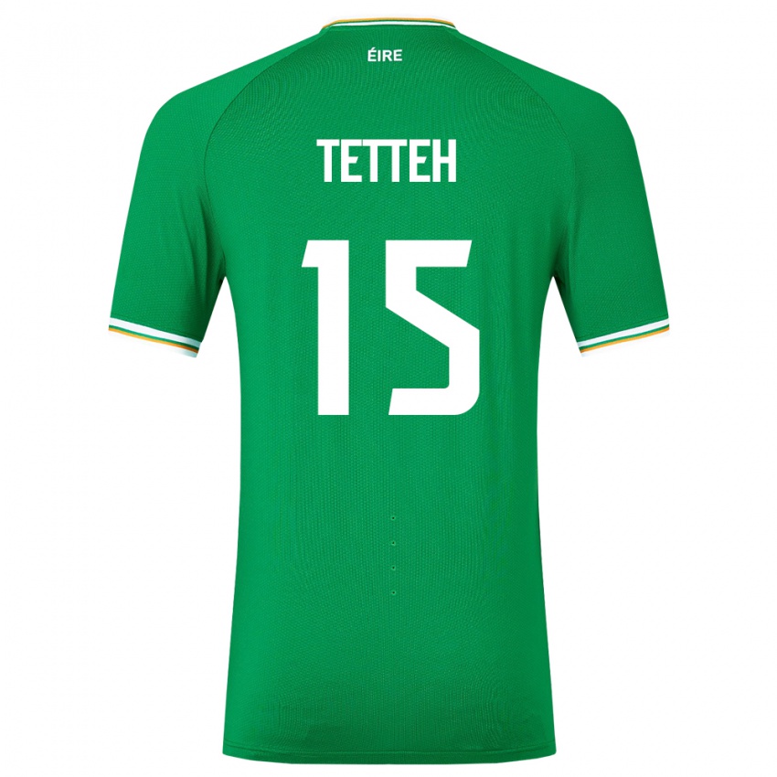 Niño Camiseta Irlanda Gideon Tetteh #15 Verde 1ª Equipación 24-26 La Camisa México