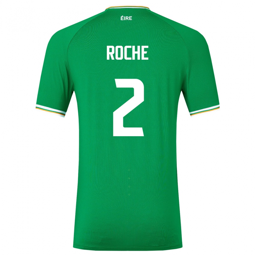 Niño Camiseta Irlanda James Roche #2 Verde 1ª Equipación 24-26 La Camisa México