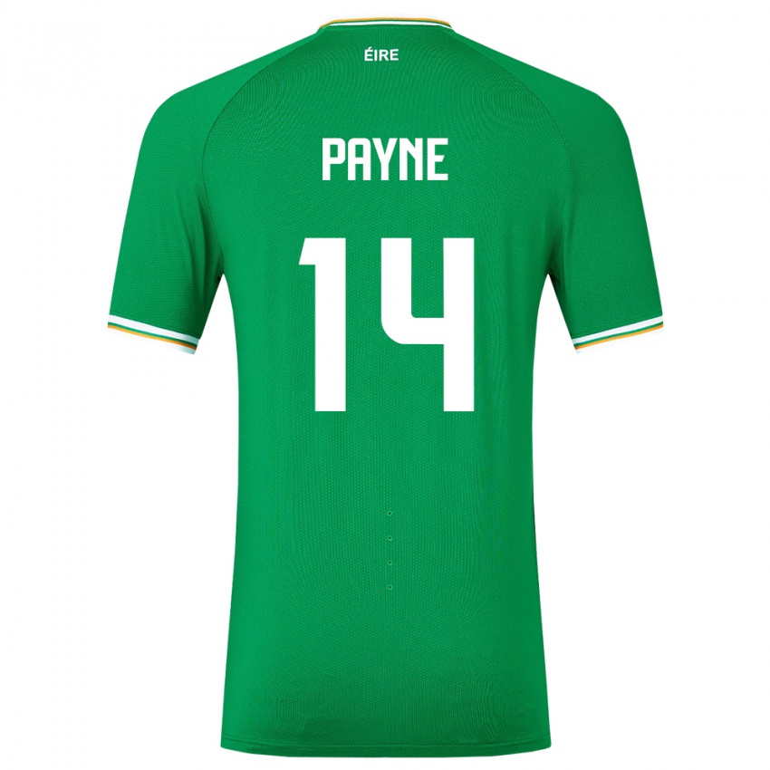 Niño Camiseta Irlanda Heather Payne #14 Verde 1ª Equipación 24-26 La Camisa México