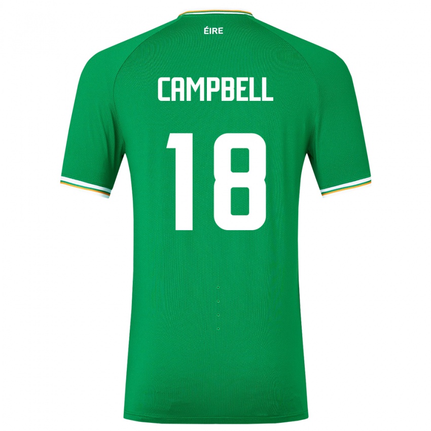 Niño Camiseta Irlanda Megan Campbell #18 Verde 1ª Equipación 24-26 La Camisa México