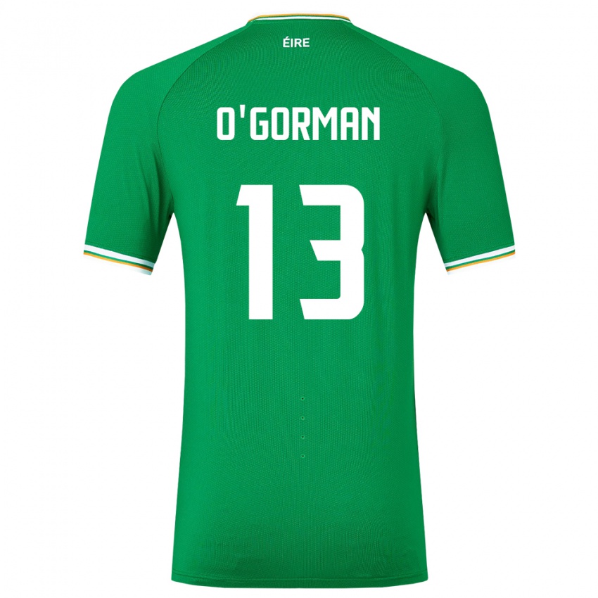 Niño Camiseta Irlanda Áine O'gorman #13 Verde 1ª Equipación 24-26 La Camisa México