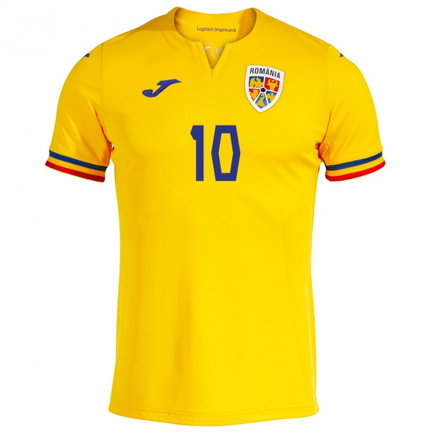 Niño Camiseta Rumania Nicolae Stanciu #10 Amarillo 1ª Equipación 24-26 La Camisa México