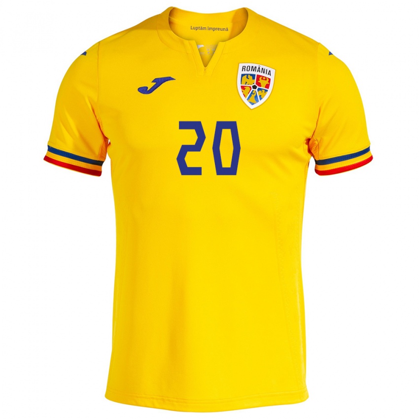 Niño Camiseta Rumania Alexandru Musi #20 Amarillo 1ª Equipación 24-26 La Camisa México