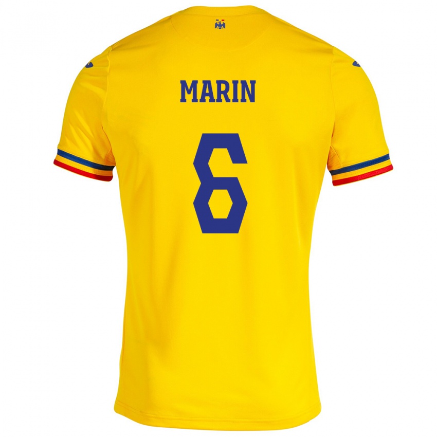 Niño Camiseta Rumania Marius Marin #6 Amarillo 1ª Equipación 24-26 La Camisa México