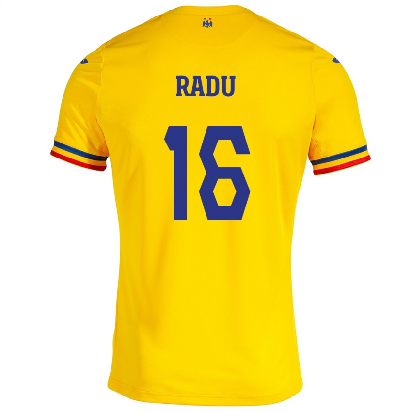 Niño Camiseta Rumania Andrei Radu #16 Amarillo 1ª Equipación 24-26 La Camisa México