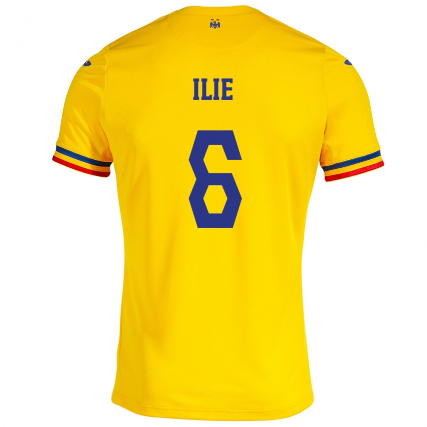 Niño Camiseta Rumania Matei Ilie #6 Amarillo 1ª Equipación 24-26 La Camisa México