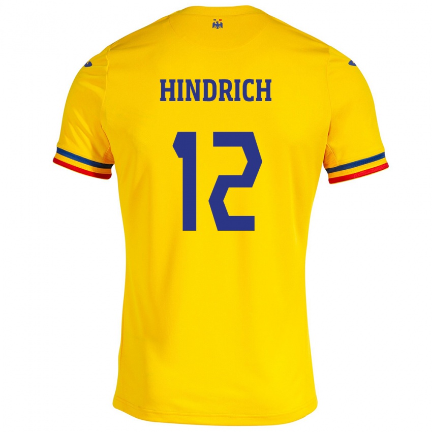 Niño Camiseta Rumania Otto Hindrich #12 Amarillo 1ª Equipación 24-26 La Camisa México