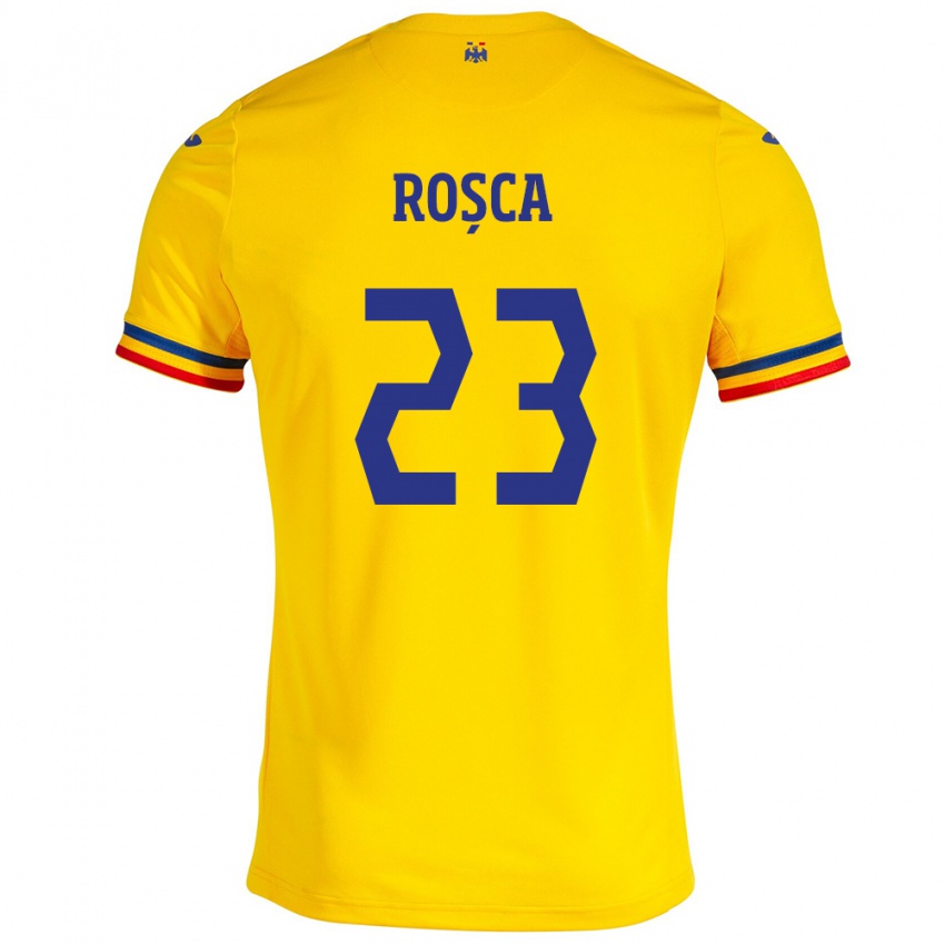 Niño Camiseta Rumania Alexandru Roșca #23 Amarillo 1ª Equipación 24-26 La Camisa México