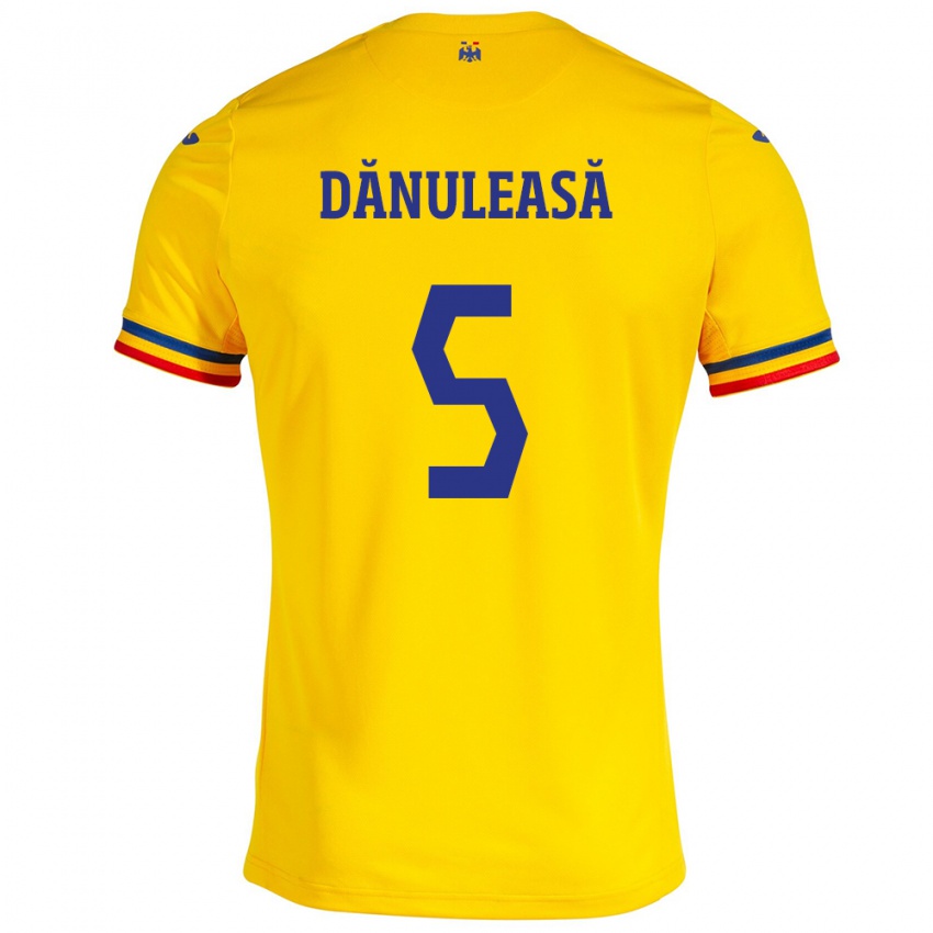 Niño Camiseta Rumania Gabriel Dănuleasă #5 Amarillo 1ª Equipación 24-26 La Camisa México