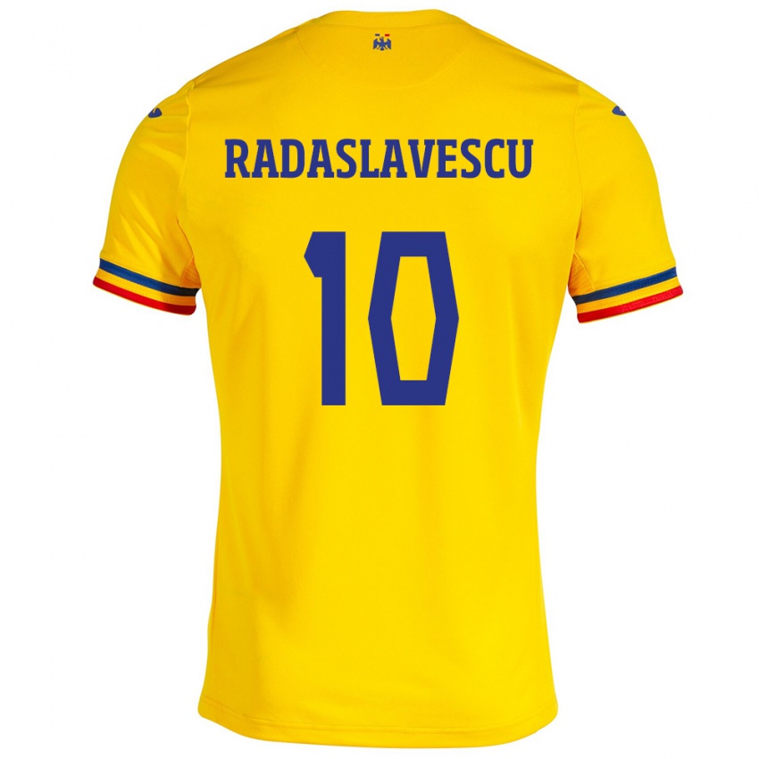 Niño Camiseta Rumania Eduard Radaslavescu #10 Amarillo 1ª Equipación 24-26 La Camisa México