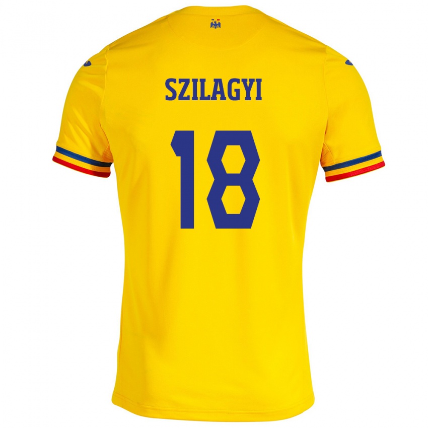 Niño Camiseta Rumania Szabolcs Szilágyi #18 Amarillo 1ª Equipación 24-26 La Camisa México