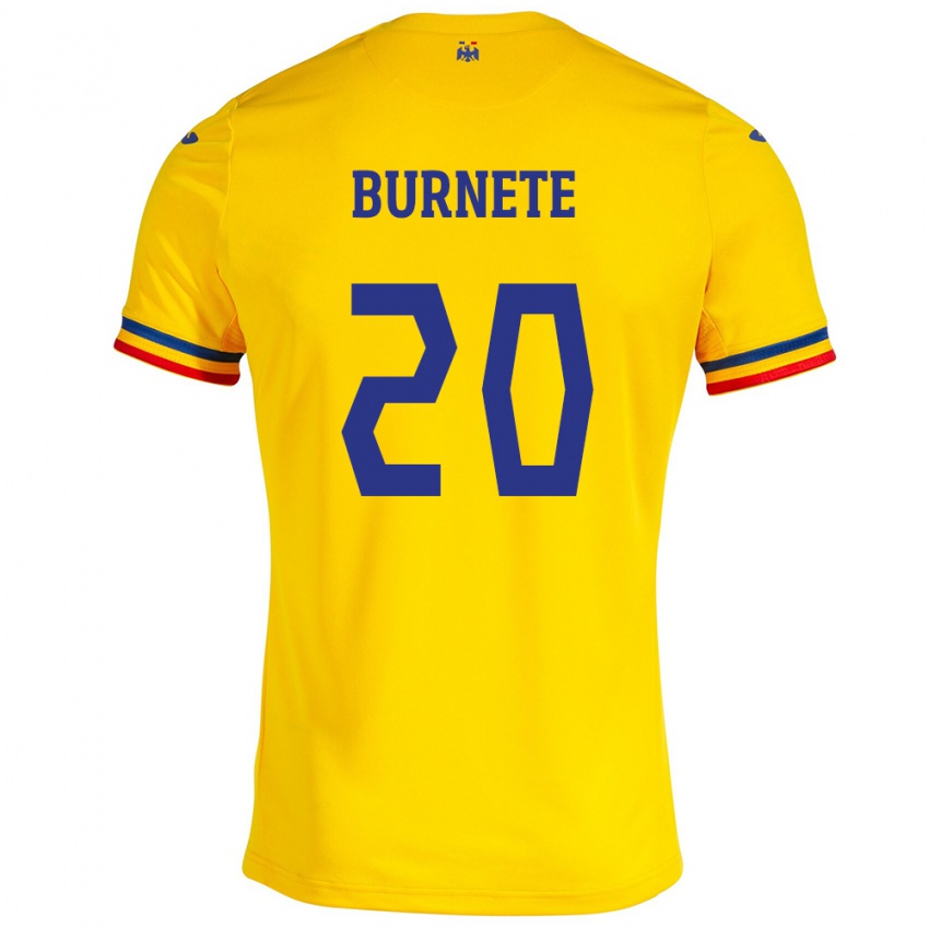 Niño Camiseta Rumania Rareș Burnete #20 Amarillo 1ª Equipación 24-26 La Camisa México