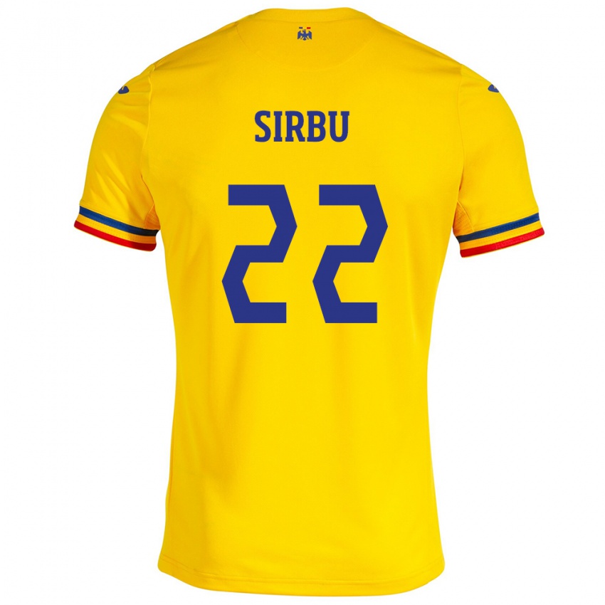 Niño Camiseta Rumania Dan Sîrbu #22 Amarillo 1ª Equipación 24-26 La Camisa México