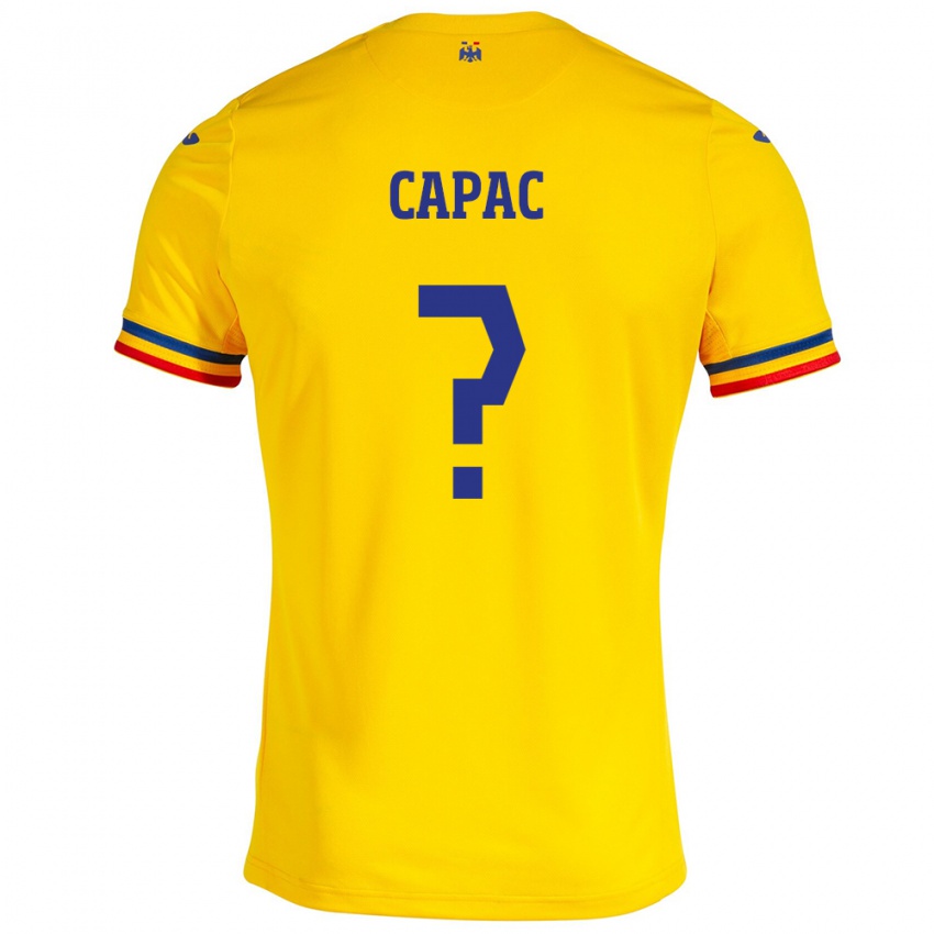 Niño Camiseta Rumania Alexandru Capac #0 Amarillo 1ª Equipación 24-26 La Camisa México