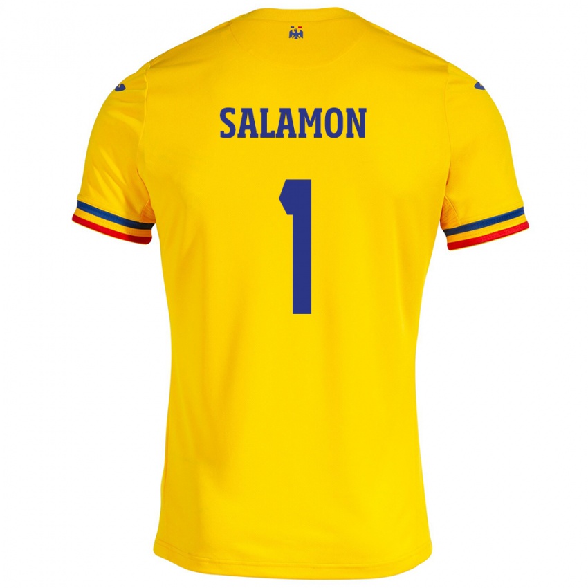 Niño Camiseta Rumania Szidonia Salamon #1 Amarillo 1ª Equipación 24-26 La Camisa México