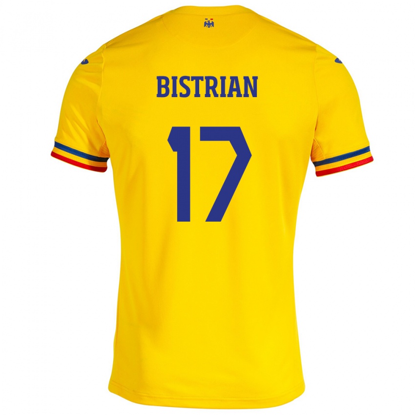 Niño Camiseta Rumania Claudia Bistrian #17 Amarillo 1ª Equipación 24-26 La Camisa México