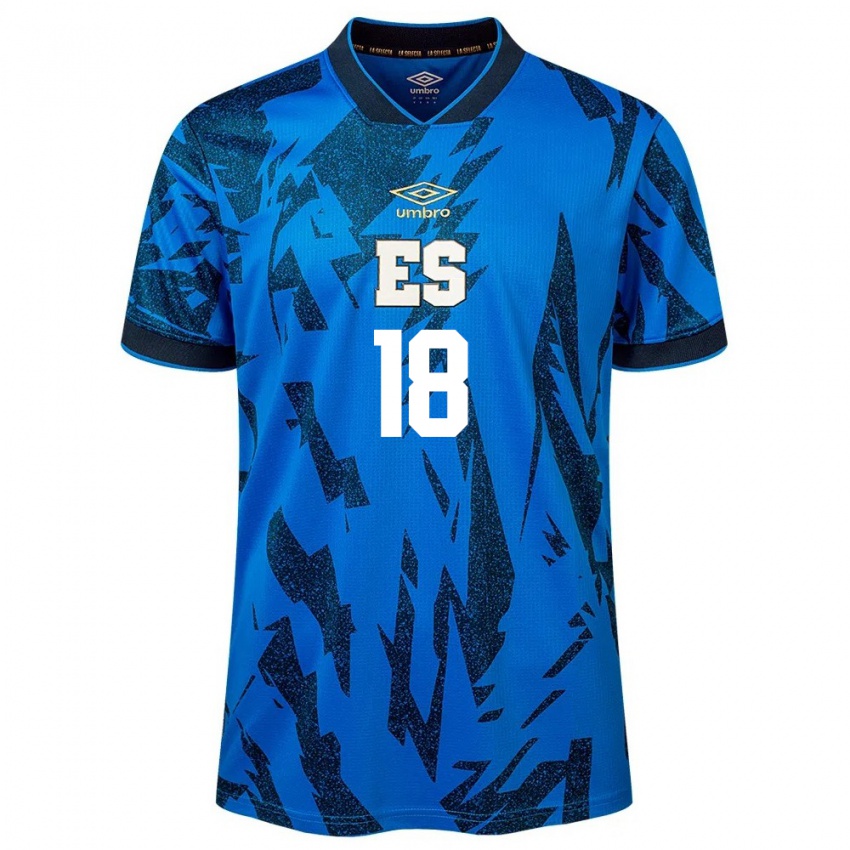 Niño Camiseta El Salvador Samantha Valadez #18 Azul 1ª Equipación 24-26 La Camisa México