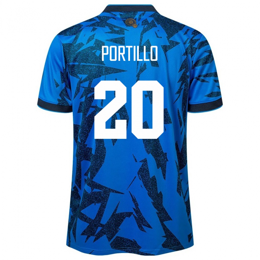 Niño Camiseta El Salvador Isaac Portillo #20 Azul 1ª Equipación 24-26 La Camisa México
