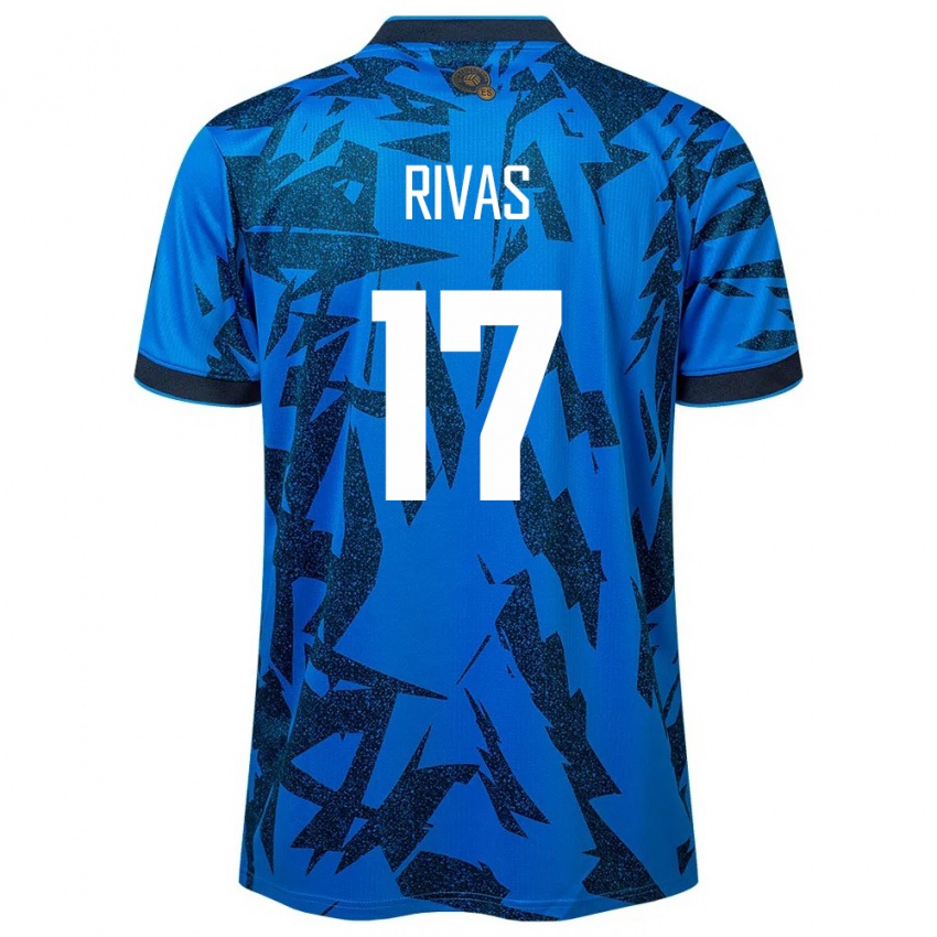 Niño Camiseta El Salvador Eduardo Rivas #17 Azul 1ª Equipación 24-26 La Camisa México