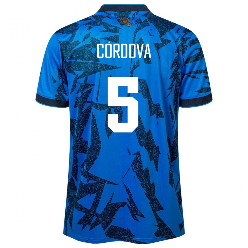 Niño Camiseta El Salvador Edwin Córdova #5 Azul 1ª Equipación 24-26 La Camisa México