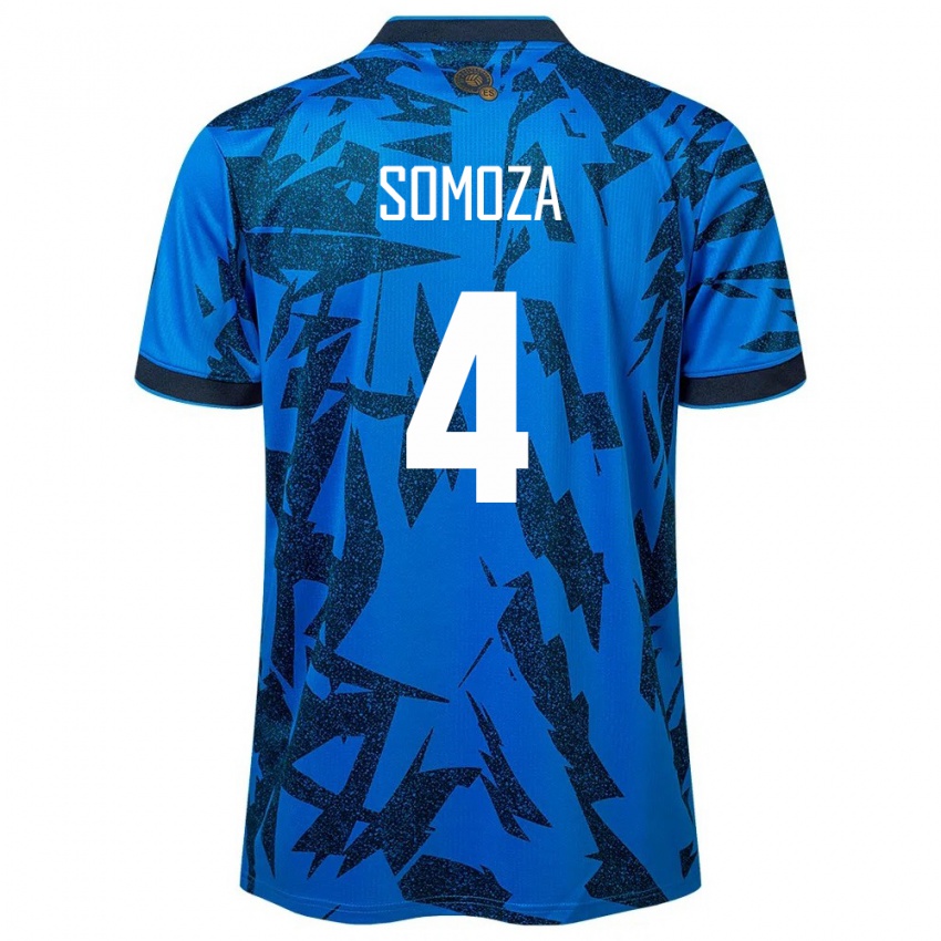 Niño Camiseta El Salvador Néstor Somoza #4 Azul 1ª Equipación 24-26 La Camisa México