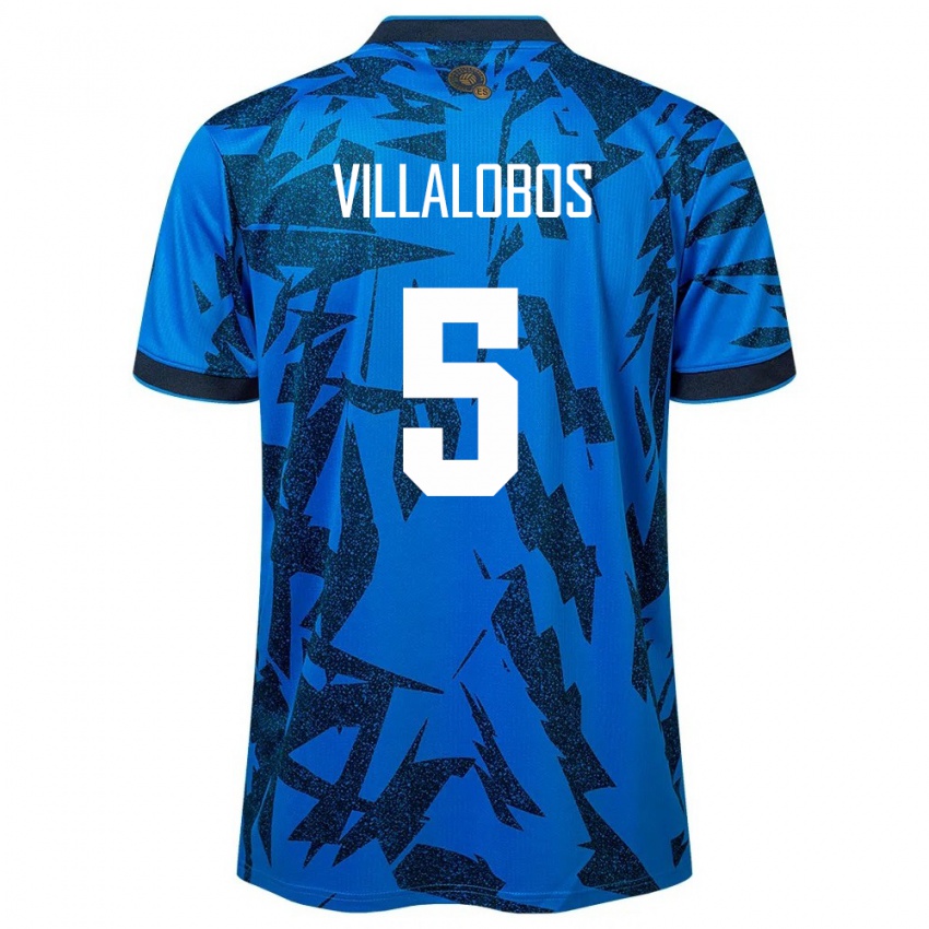 Niño Camiseta El Salvador Kristian Villalobos #5 Azul 1ª Equipación 24-26 La Camisa México