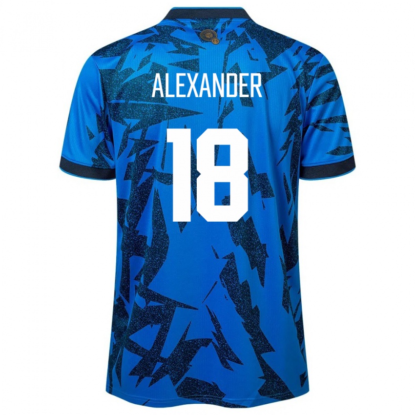 Niño Camiseta El Salvador Alexander Aguilar #18 Azul 1ª Equipación 24-26 La Camisa México