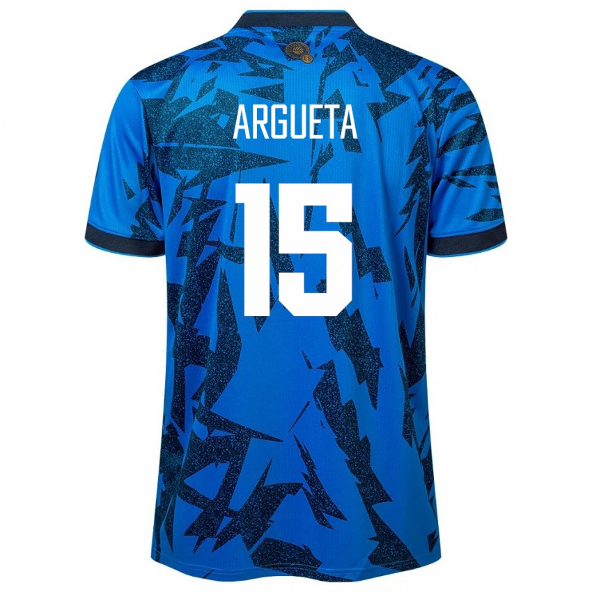 Niño Camiseta El Salvador Germán Argueta #15 Azul 1ª Equipación 24-26 La Camisa México