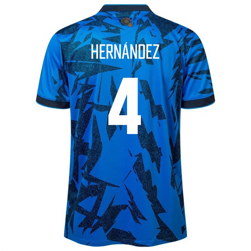 Niño Camiseta El Salvador Elaily Hernández #4 Azul 1ª Equipación 24-26 La Camisa México