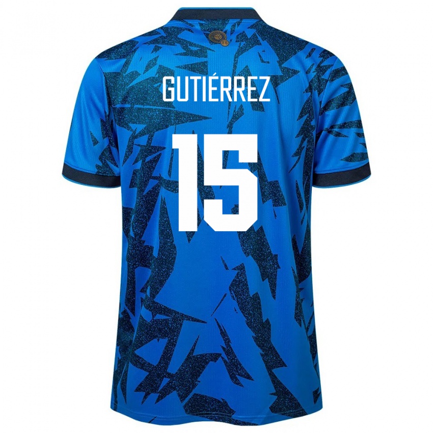 Niño Camiseta El Salvador Danya Gutiérrez #15 Azul 1ª Equipación 24-26 La Camisa México