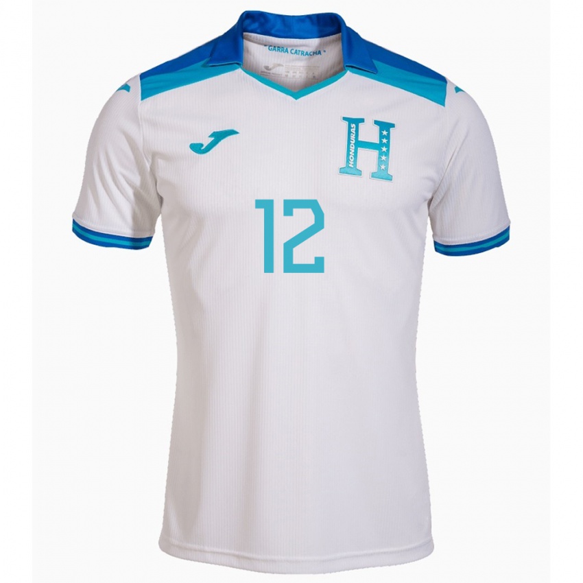 Niño Camiseta Honduras Yeison Mejía #12 Blanco 1ª Equipación 24-26 La Camisa México