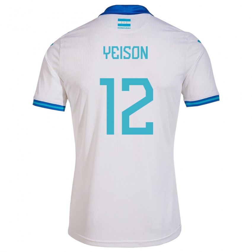 Niño Camiseta Honduras Yeison Mejía #12 Blanco 1ª Equipación 24-26 La Camisa México