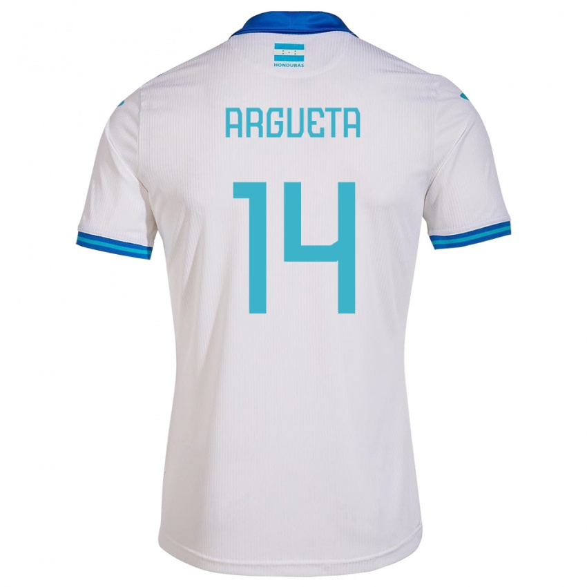 Niño Camiseta Honduras Carlos Argueta #14 Blanco 1ª Equipación 24-26 La Camisa México