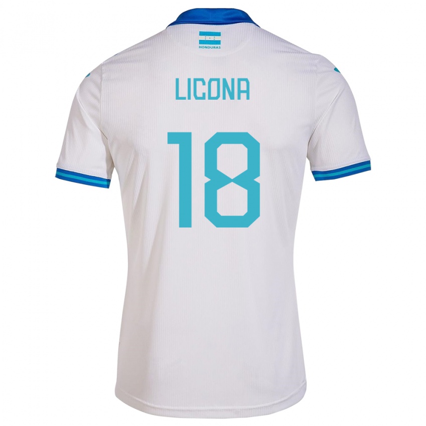 Niño Camiseta Honduras Marlon Licona #18 Blanco 1ª Equipación 24-26 La Camisa México